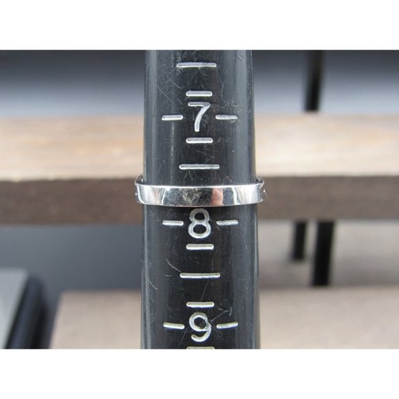 Size 7.75 Sterling Silver Rough Cut Black Diamond Custom Made Band Ring - Picture 7 of 9